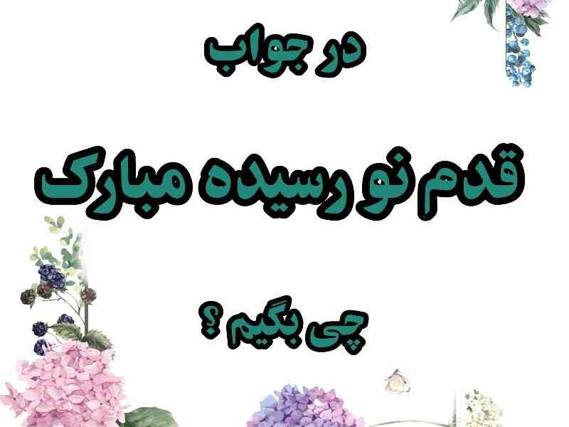 در جواب قدم نو رسیده مبارک چی بگیم ؟