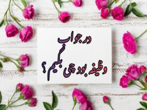 در جواب وظیفه بود چی بگیم ؟