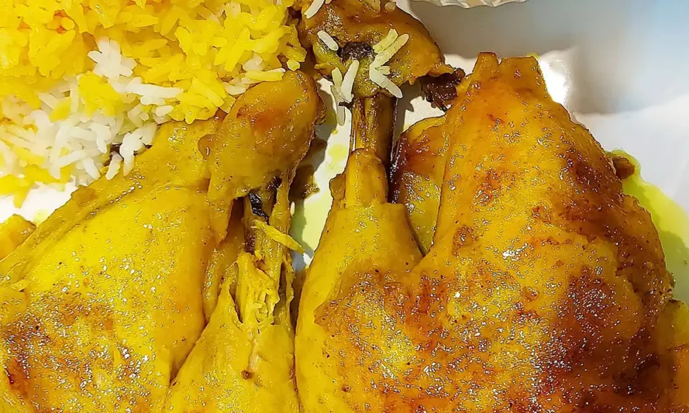 طرز تهیه چلو مرغ زعفرانی