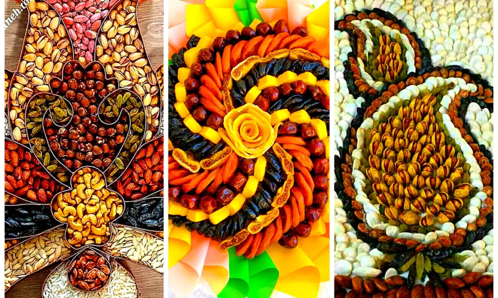 طرح خلاقانه برای دیزاین آجیل شب یلدایی عروس