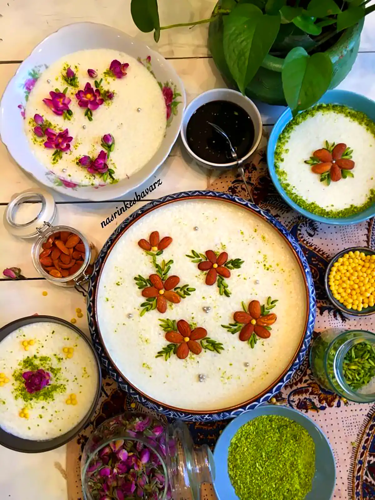 تزیین دسر با شیر مجلسی 
