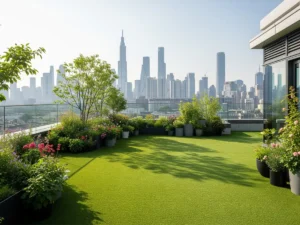 استفاده از چمن مصنوعی برای پشت بام