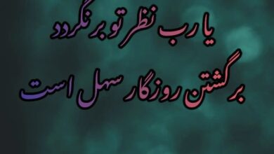 يا رب نظر تو برنگردد برگشتن روزگار سهل است