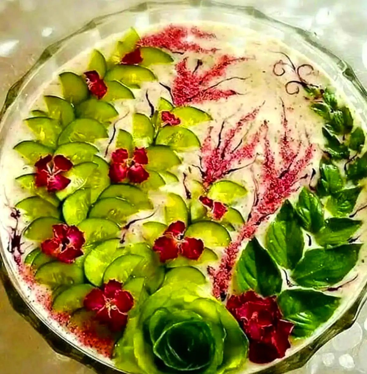 تزئین ماست و خیار شیک