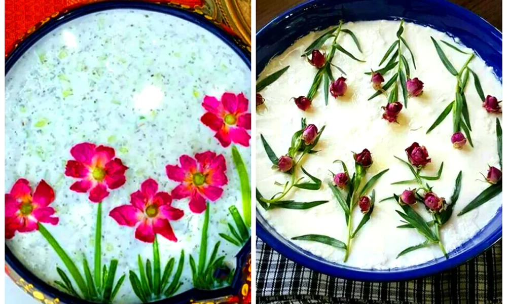 تزئین ماست و خیار شیک