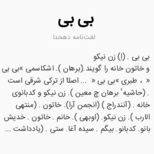معنی بی بی لازم